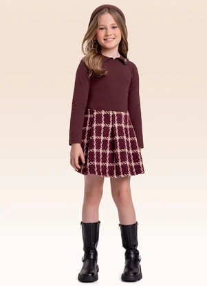 Fakini Kids - Conjunto Blusa e Shorts Saia Vermelho - FAKINI KIDS