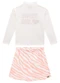Milli e Nina - Conjunto Blusa e Shorts Saia Zebra Preto - variação: Bege