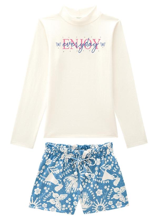 Marlan - Conjunto Blusa e Shorts Sport Natureza Bege