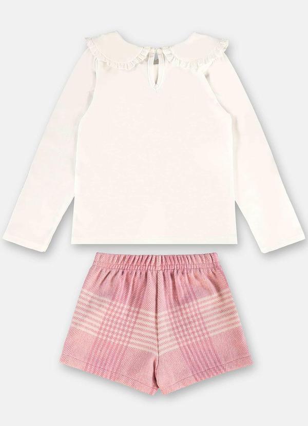 Up Baby - Conjunto Blusa e Shorts Xadrez Bege 3
