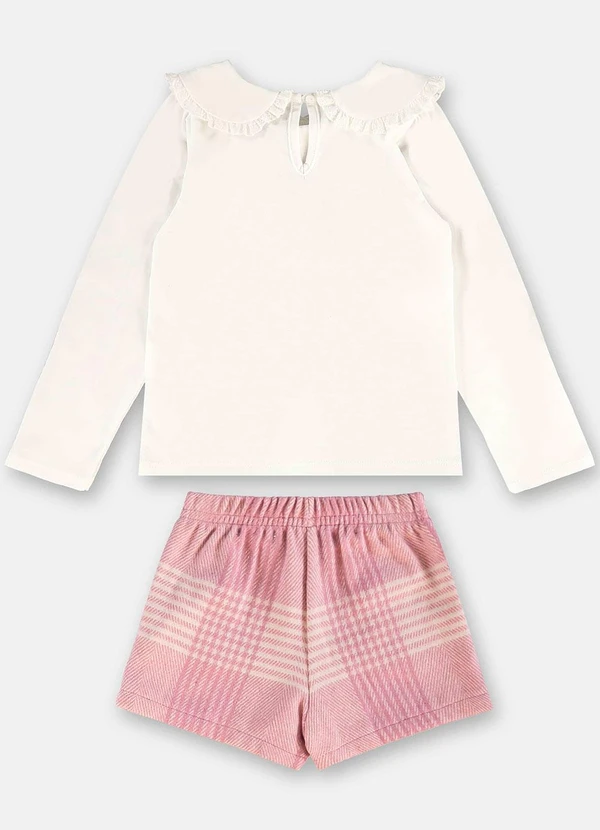 Up Baby - Conjunto Blusa e Shorts Xadrez Bege 3