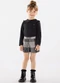 Up Baby - Conjunto Blusa e Shorts Xadrez Bege - variação: Preto