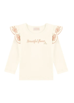 Milli e Nina - Conjunto Blusa em Cotton e Calça em Cotton Bege - MILLI E NINA