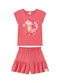 Marlan - Conjunto Blusa em Meia Malha e Shorts Laranja - variação: Laranja
