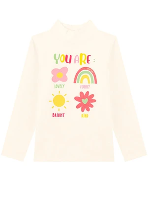 Marlan - Conjunto Blusa Gola Alta e Calça Estampada Bege - MARLAN