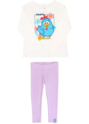 Galinha Pintadinha - Conjunto Blusa Legging Ribana 4x2Branco - GALINHA PINTADINHA