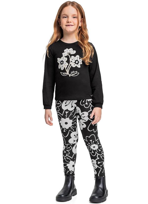 Quimby - Conjunto Blusa Longa e Calça Preto