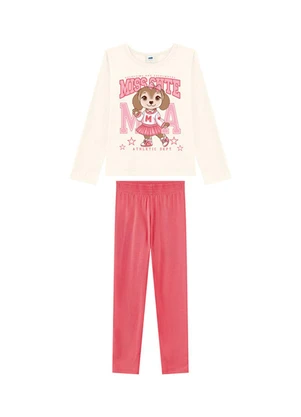 Marlan - Conjunto Blusa Manga Longa e Legging Bege - MARLAN