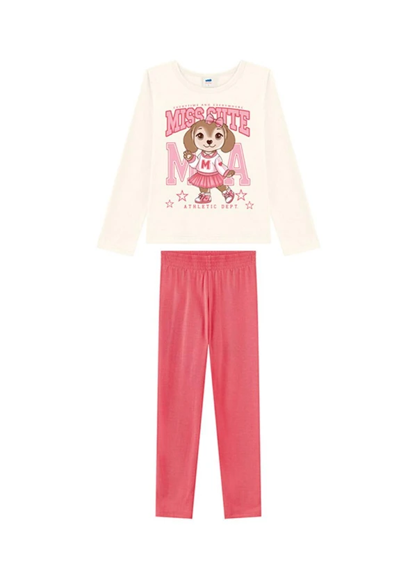 Marlan - Conjunto Blusa Manga Longa e Legging Bege