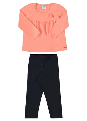 Marlan - Conjunto Blusa Manga Longa e Legging Laranja - MARLAN