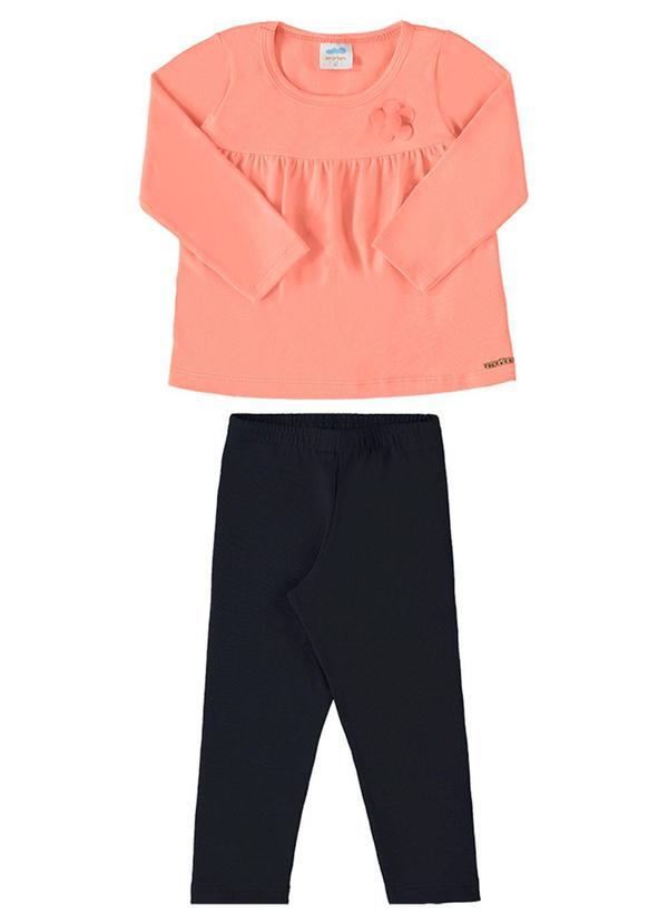 Marlan - Conjunto Blusa Manga Longa e Legging Laranja
