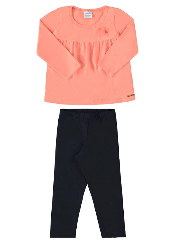 Marlan - Conjunto Blusa Manga Longa e Legging Laranja 1