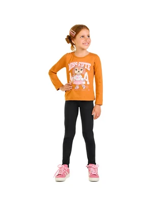 Marlan - Conjunto Blusa Manga Longa e Legging Marrom - MARLAN