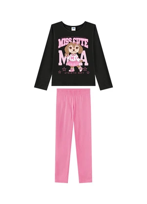 Marlan - Conjunto Blusa Manga Longa e Legging Preto - MARLAN