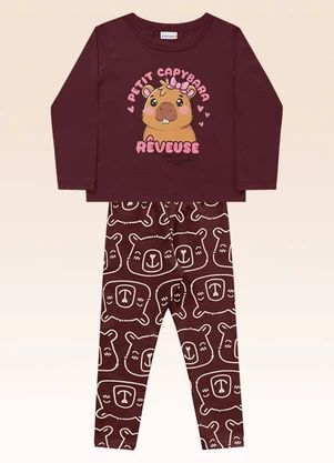 Fakini Kids - Conjunto Blusa Manga Longa e Legging Vermelho - FAKINI KIDS