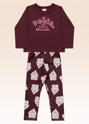 Fakini Kids - Conjunto Blusa Manga Longa e Legging Vermelho - FAKINI KIDS