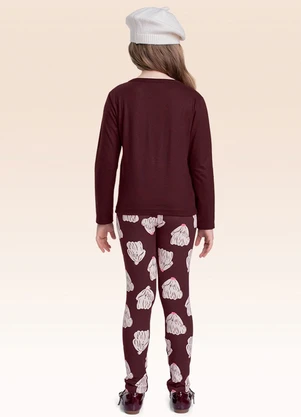 Fakini Kids - Conjunto Blusa Manga Longa e Legging Vermelho - FAKINI KIDS