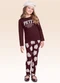 Fakini Kids - Conjunto Blusa Manga Longa e Legging Bege - variação: Vermelho