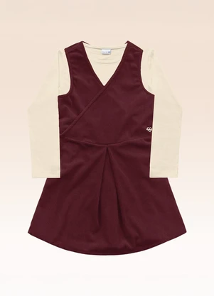 Fakini Kids - Conjunto Blusa Manga Longa e Salopete Bege - FAKINI KIDS