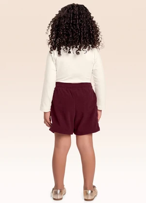 Fakini Kids - Conjunto Blusa Manga Longa e Shorts Bege - FAKINI KIDS
