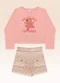 Fakini Kids - Conjunto Blusa Manga Longa e Shorts Rosa - variação: Rosa