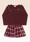Fakini Kids - Conjunto Blusa Manga Longa e Shorts Azul - variação: Vermelho