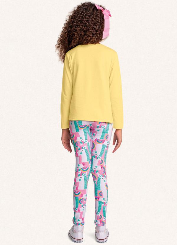 Fakini Kids - Conjunto Blusa Manga Longa/Legging Amarelo 2