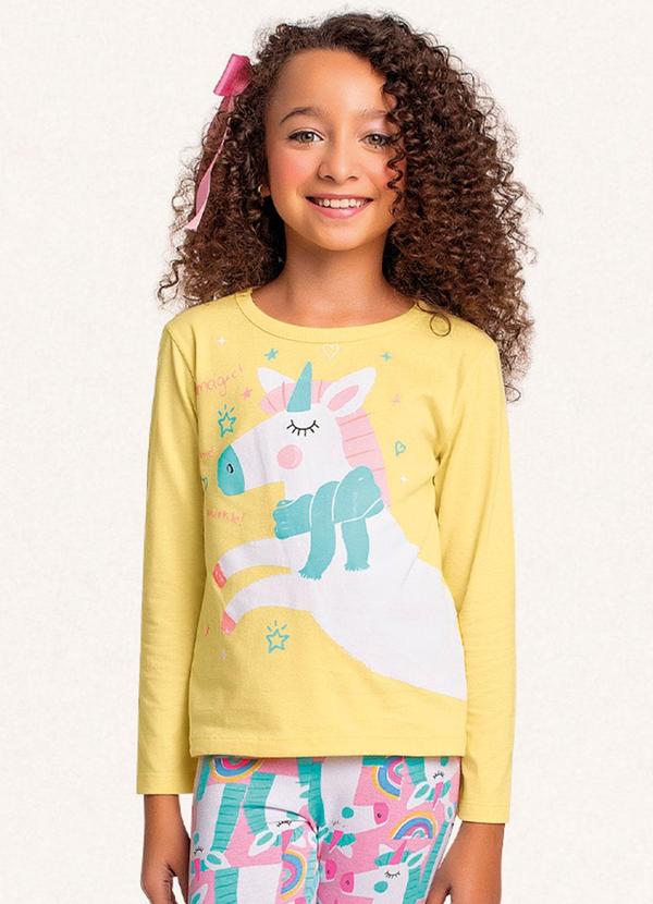 Fakini Kids - Conjunto Blusa Manga Longa/Legging Amarelo 3