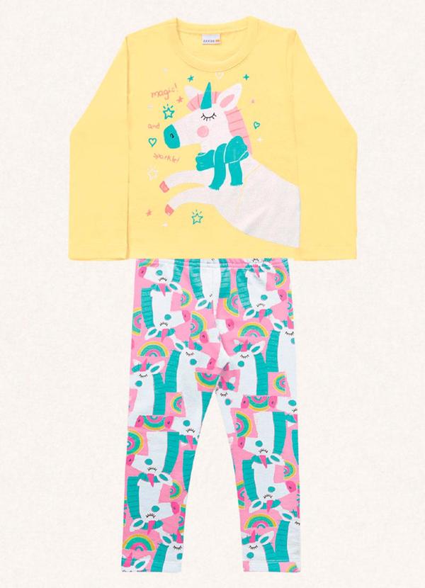 Fakini Kids - Conjunto Blusa Manga Longa/Legging Amarelo 5