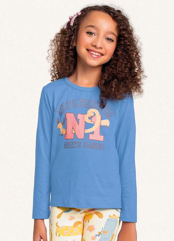 Fakini Kids - Conjunto Blusa Manga Longa/Legging Azul 3