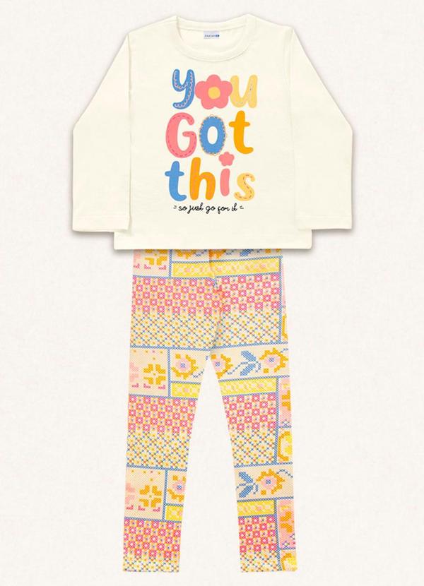 Fakini Kids - Conjunto Blusa Manga Longa/Legging Bege 5