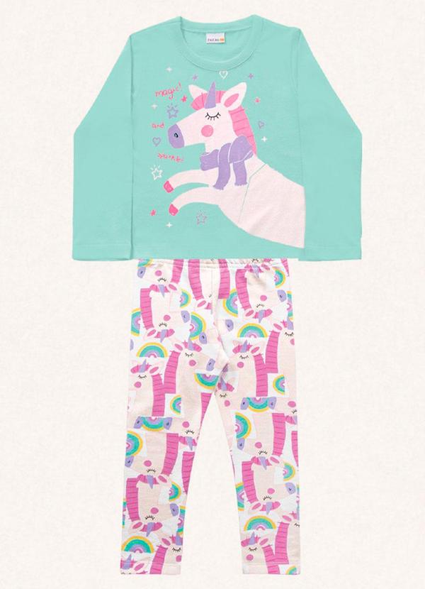 Fakini Kids - Conjunto Blusa Manga Longa/Legging Verde