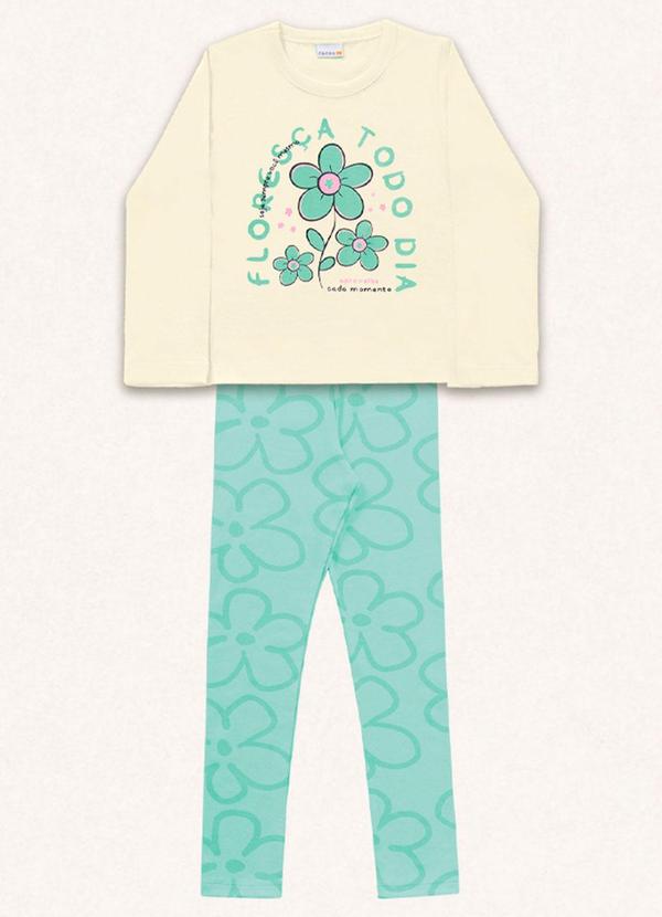 Fakini Kids - Conjunto Blusa Manga Longa/Legging Verde 5