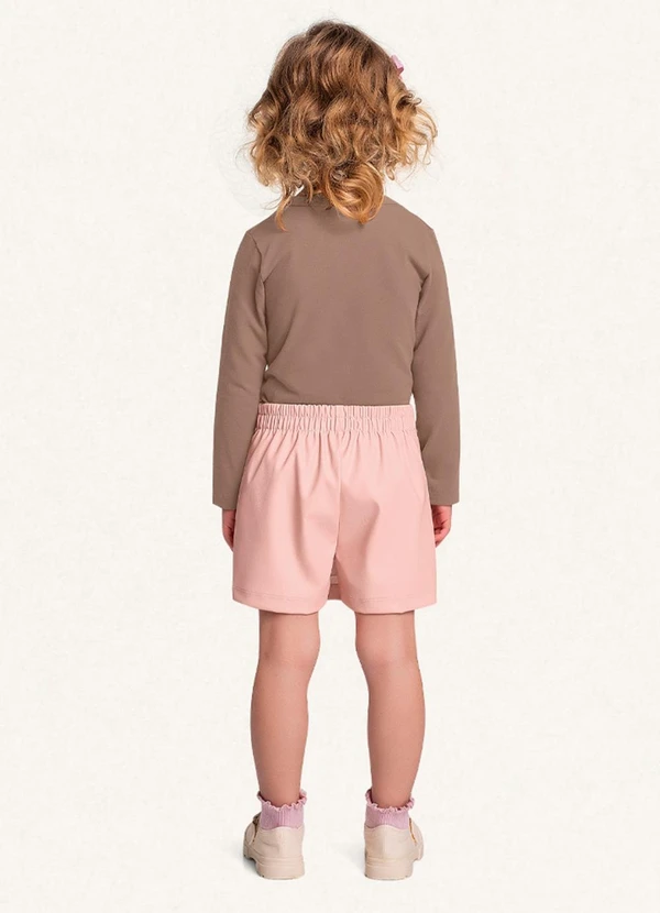 Fakini Kids - Conjunto Blusa Manga Longa/Short Saia Marrom 2