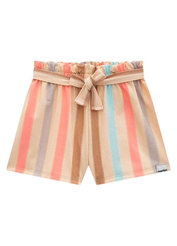 Marlan - Conjunto Blusa Meia Malha Shorts Cotton Laranja 4