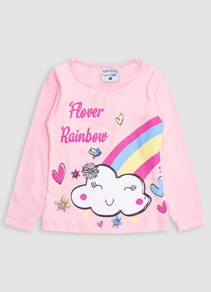 Turminha - Conjunto Blusa Nuvem e Calça Estrela Menina Rosa - TURMINHA