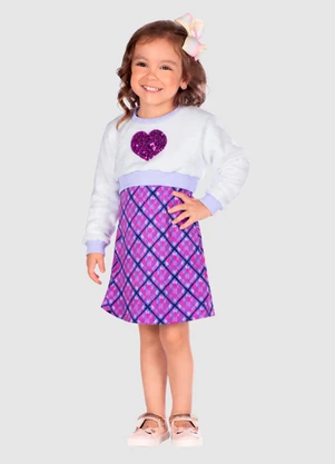 Turminha - Conjunto Blusa Peluciada e Vestido Branco - TURMINHA