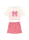 Marlan - Conjunto Blusa Penteada e Shorts em Cotton Bege - variação: Bege