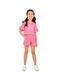 Marlan - Conjunto Blusa Penteada e Shorts em Cotton Bege - variação: Rosa
