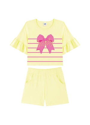 Marlan - Conjunto Blusa Penteada e Shorts em Cotton Verde - MARLAN
