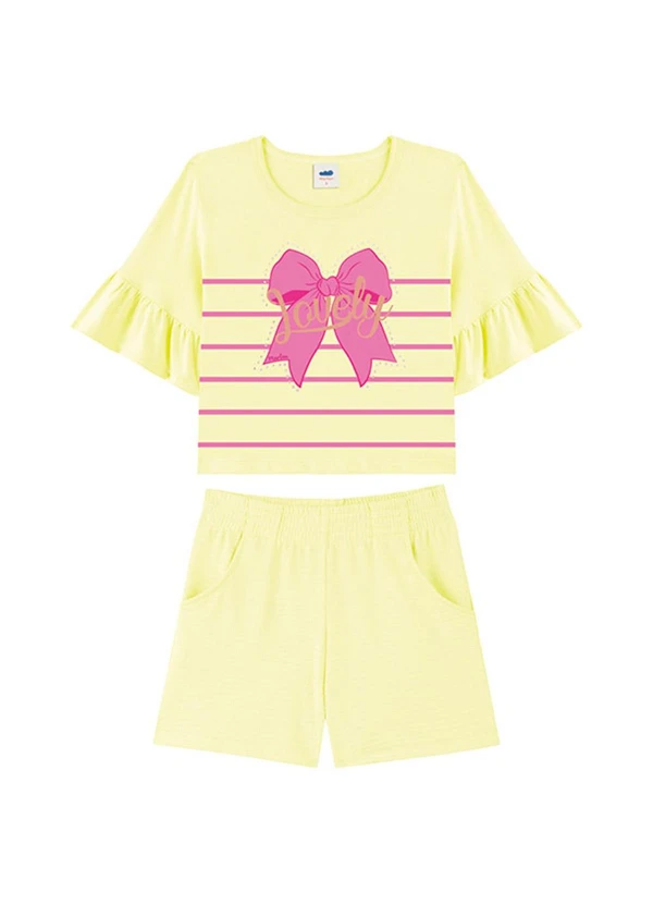 Marlan - Conjunto Blusa Penteada e Shorts em Cotton Verde