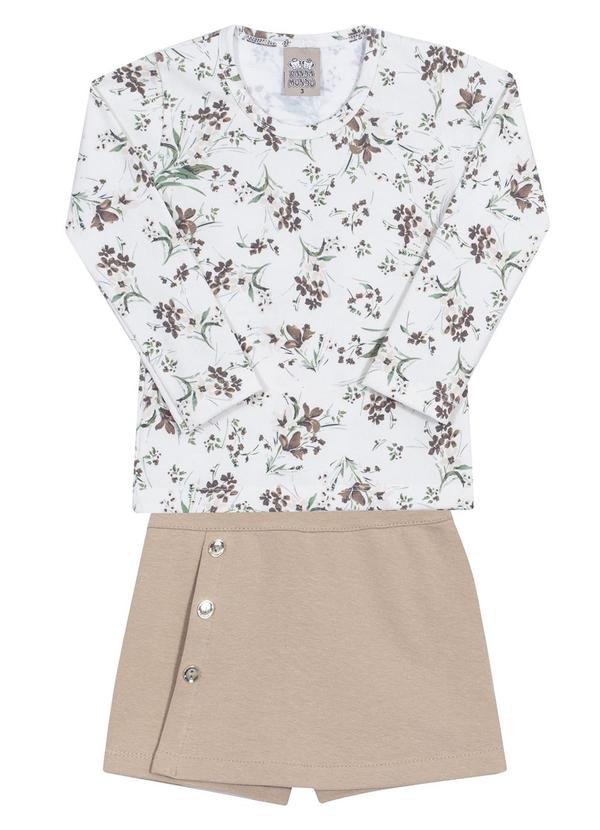 Randa Mundu - Conjunto Blusa / Short Saia Molecotton Branco 1