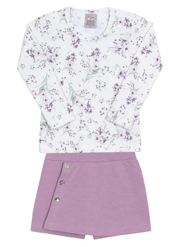 Randa Mundu - Conjunto Blusa/Short Saia Molecotton Roxo 2
