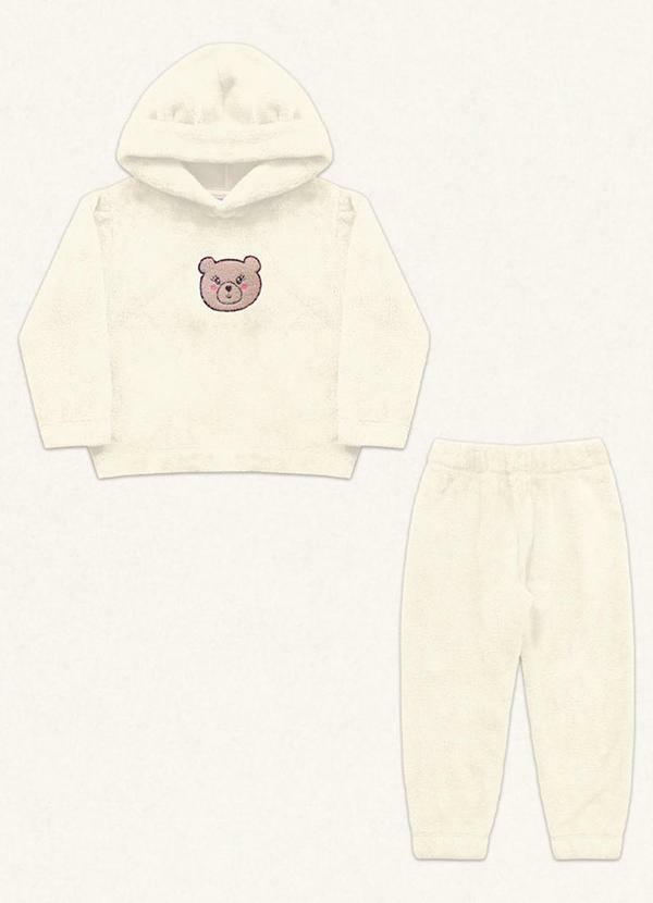 Fakini Kids - Conjunto Blusão C/Capuz e Calça Off White