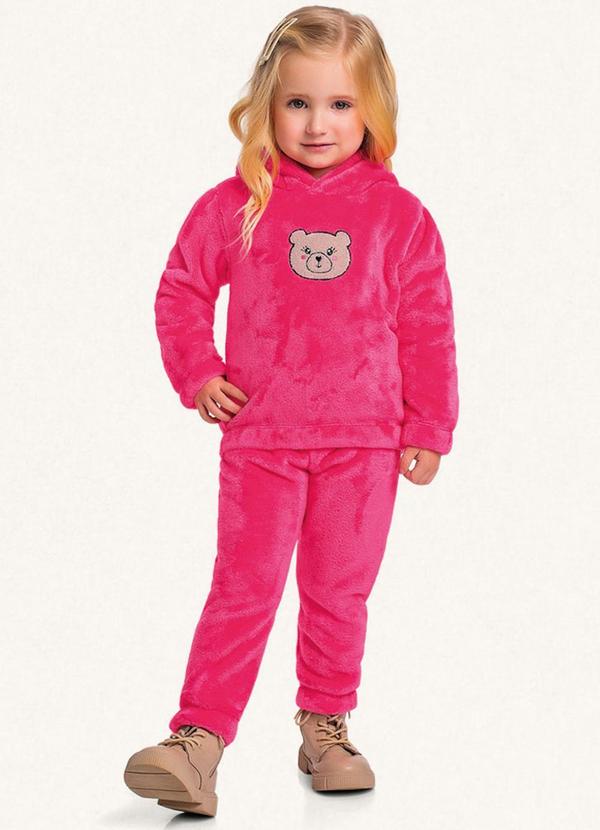 Fakini Kids - Conjunto Blusão C/Capuz e Calça Rosa 3