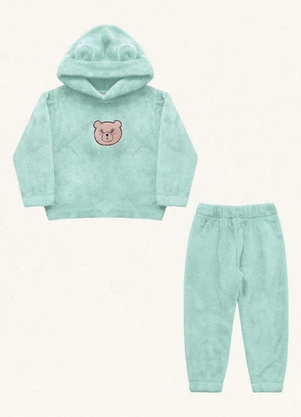 Fakini Kids - Conjunto Blusão C/Capuz e Calça Verde - FAKINI KIDS