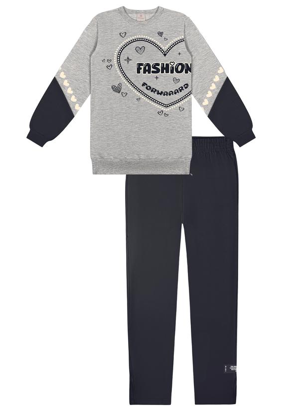 Abrange - Conjunto Blusão Color Block e Legging Mescla 1