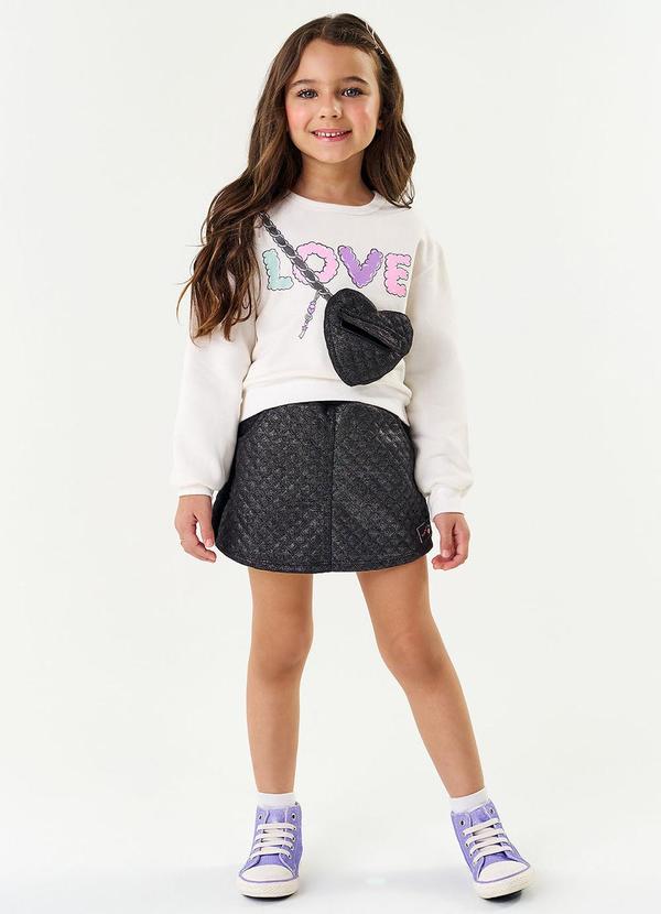 Abrange - Conjunto Blusão com Bolsa e Short-Saia Natural 1