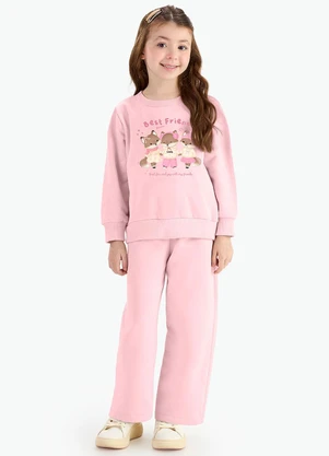 Rovi Kids - Conjunto Blusão com Calça Feminina Rosa - ROVI KIDS