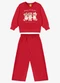 Rovi Kids - Conjunto Blusão com Calça Feminina Rosa - variação: Vermelho